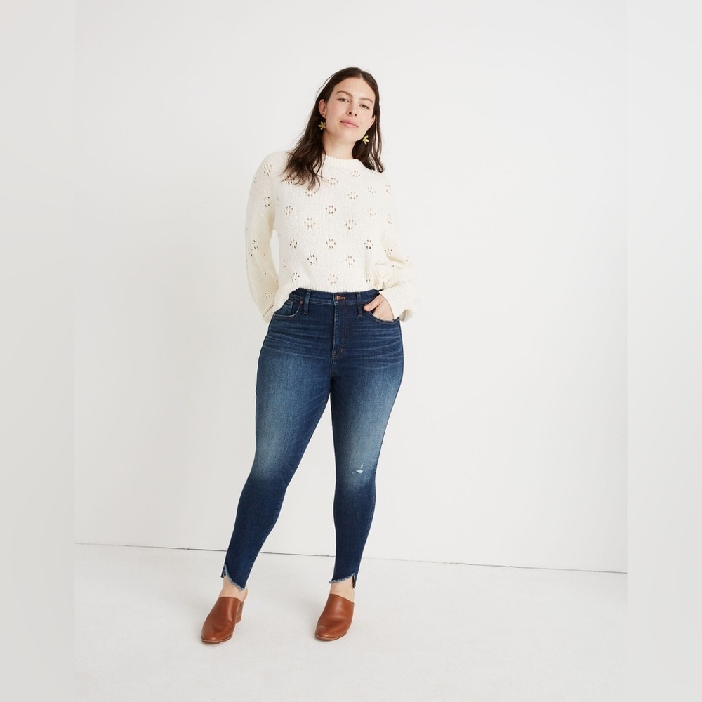 Madewell 10" High-Rise Skinny Jeans: Cutout Tulip Hem Edition Size 32 Tall‎